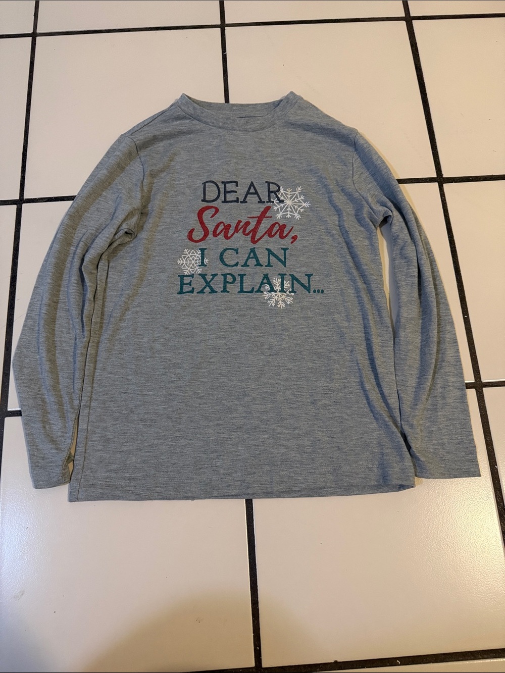 Joe Boxer Grey Long-Sleeve 'Dear Santa, I Can Explain' Tee